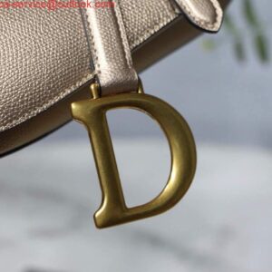 Replica Dior M0446 Dior Saddle Bag M0447 Silvry Grey Grained Calfskin 2