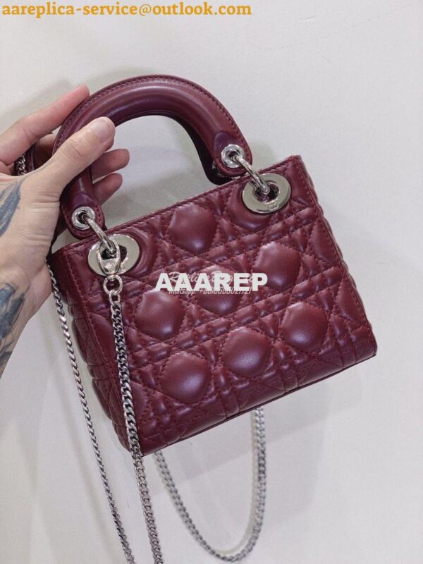 Replica Dior Lady Dior in Wine Lambskin 7