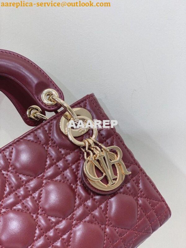 Replica Dior Lady Dior in Wine Lambskin 10