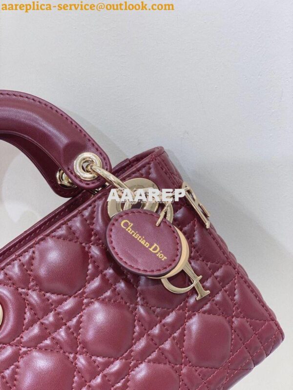 Replica Dior Lady Dior in Wine Lambskin 11