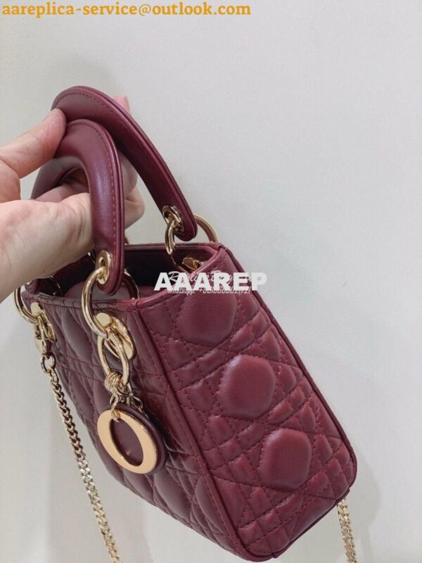 Replica Dior Lady Dior in Wine Lambskin 12