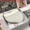 Replica Dior M0446 Dior Saddle Bag M0447 Silvry Grey Grained Calfskin