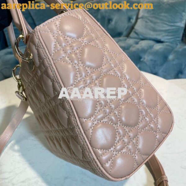 Replica Dior Lady Dior Medium Flap Cover Quilted in Cannage Lambskin L 6