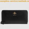 Replica Gucci Animalier Bi-fold Wallet In Black Leather