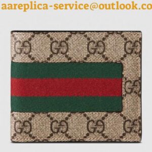 Replica Gucci Beige Web GG Supreme Bi-fold Wallet