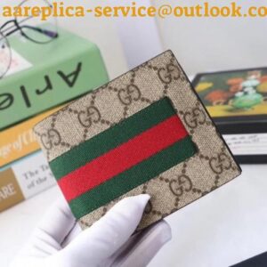 Replica Gucci Beige Web GG Supreme Bi-fold Wallet 2