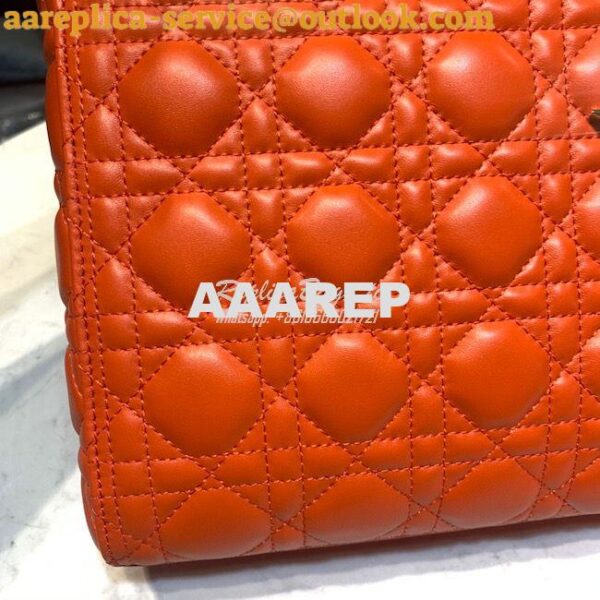 Replica Dior Lady Dior Medium Flap Cover Quilted in Cannage Lambskin L 6