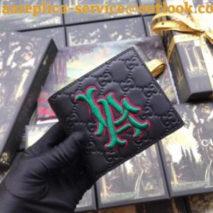 Replica Gucci Black Signature Bi-fold Wallet With LA Angels Patch 2