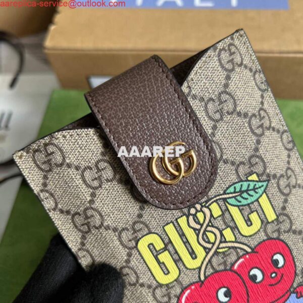 Replica Gucci 700732 Gucci cherry print phone case Brown 8