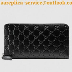 Replica Gucci Black Signature Leather Zippy Organizer Wallet