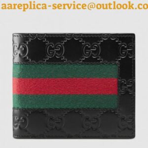 Replica Gucci Black Signature Web Bi-fold Wallet