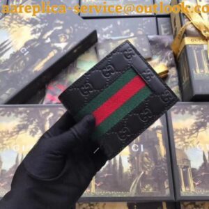 Replica Gucci Black Signature Web Bi-fold Wallet 2