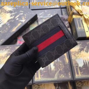 Replica Gucci Black Web GG Supreme Bi-fold Wallet 2