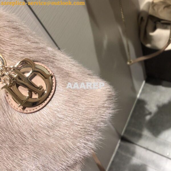 Replica Dior Lady Dior Mink Fur Bag in Lambskin M5050S Nude Pink 6