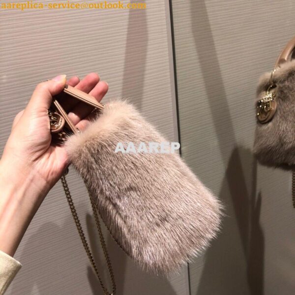 Replica Dior Lady Dior Mink Fur Bag in Lambskin M5050S Nude Pink 8