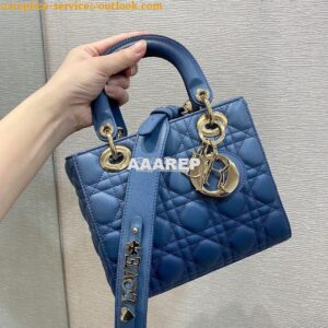 Replica Dior Lady Dior My ABCdior Bag Blue Gradient Cannage Lambskin M