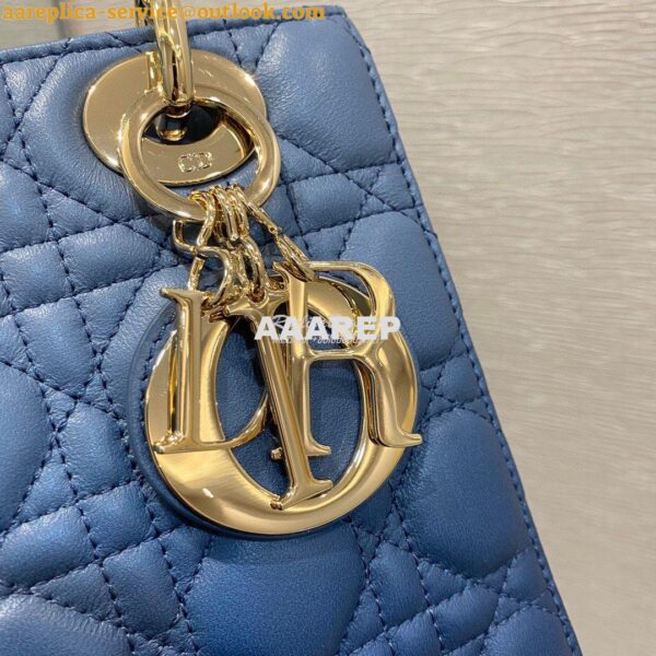 Replica Dior Lady Dior My ABCdior Bag Blue Gradient Cannage Lambskin M 6