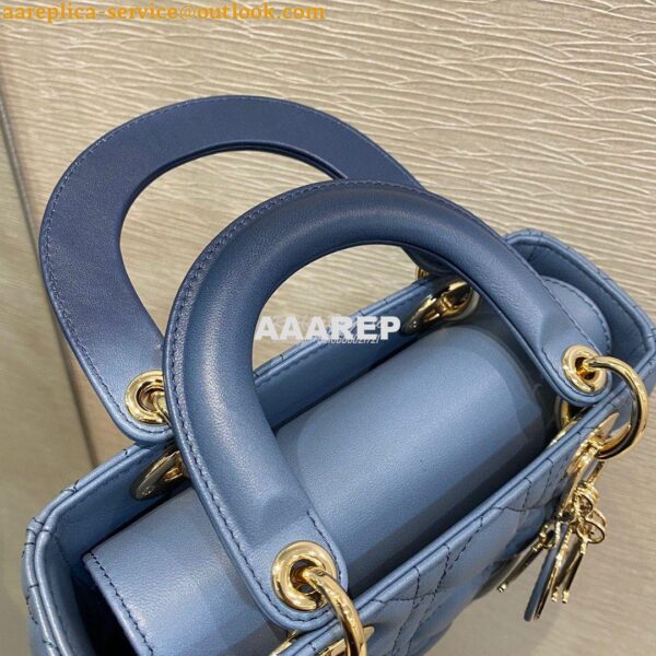 Replica Dior Lady Dior My ABCdior Bag Blue Gradient Cannage Lambskin M 8