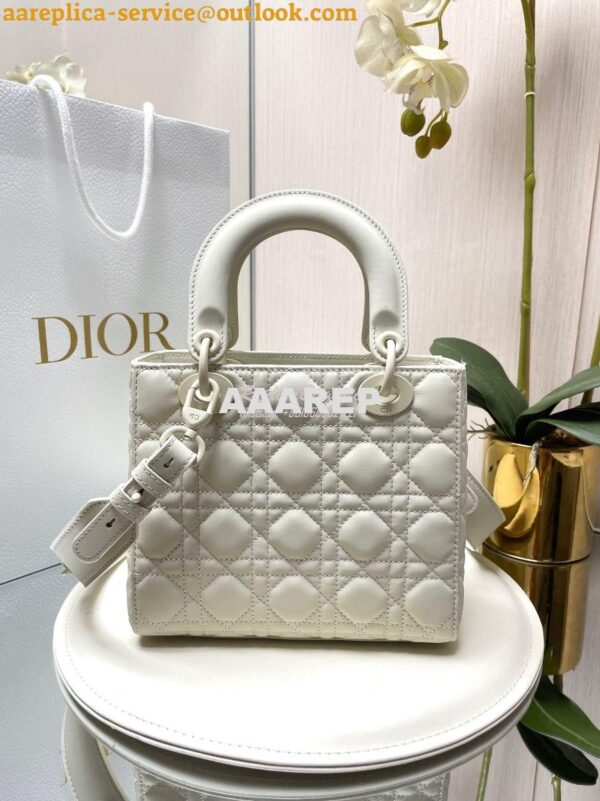 Replica Dior Lady Dior My ABCdior Bag in Latte Ultramatte Cannage Calf 8