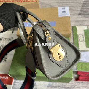 Replica Gucci 715771 Mini top handle bag with Double G Grey 2