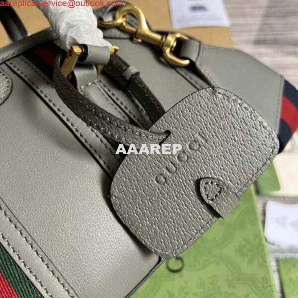 Replica Gucci 715771 Mini top handle bag with Double G Grey 8