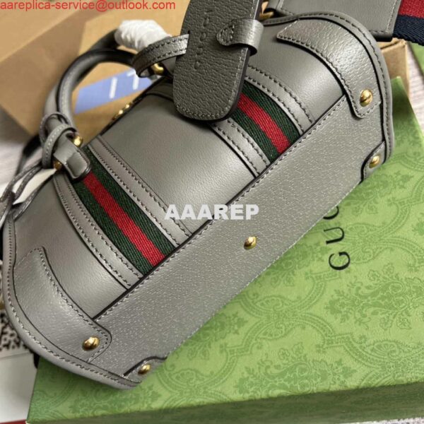 Replica Gucci 715771 Mini top handle bag with Double G Grey 9