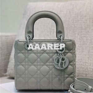 Replica Dior Lady Dior My ABCdior Bag in stone Grey Ultramatte Cannage