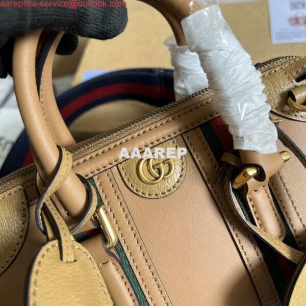 Replica Gucci 715771 Mini top handle bag with Double G Tan 5