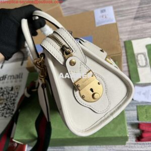 Replica Gucci 715771 Mini top handle bag with Double G White 2