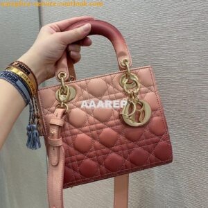 Replica Dior Lady Dior My ABCdior Bag Pink Gradient Cannage Lambskin M