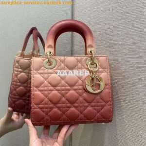 Replica Dior Lady Dior My ABCdior Bag Pink Gradient Cannage Lambskin M 2