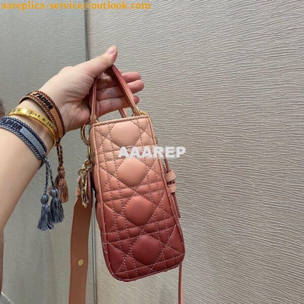 Replica Dior Lady Dior My ABCdior Bag Pink Gradient Cannage Lambskin M 5