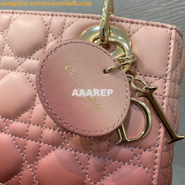 Replica Dior Lady Dior My ABCdior Bag Pink Gradient Cannage Lambskin M 8