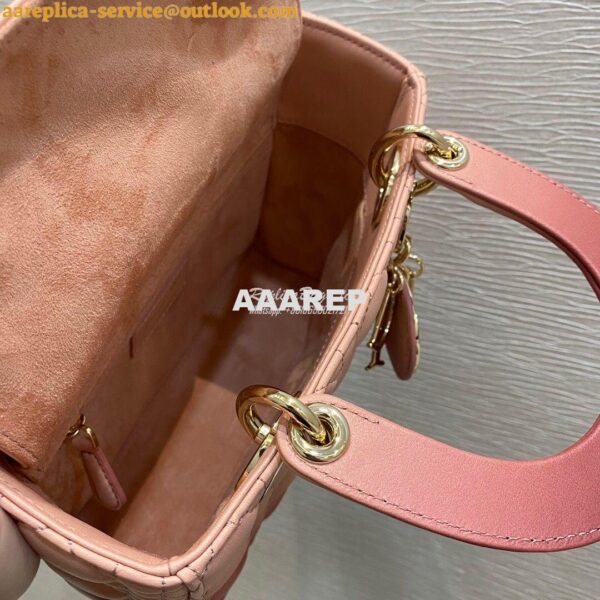 Replica Dior Lady Dior My ABCdior Bag Pink Gradient Cannage Lambskin M 9