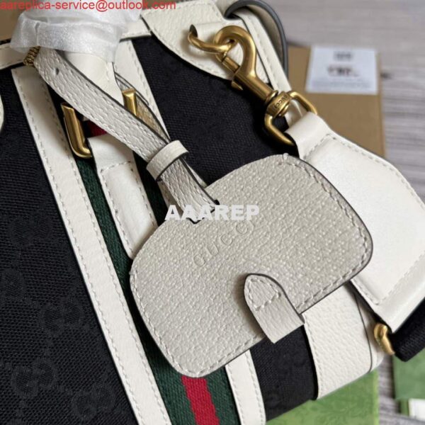 Replica Gucci 715772 Small Canvas Top Handle Bag Black 7