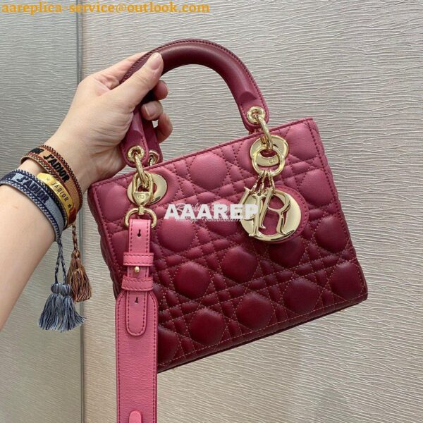 Replica Dior Lady Dior My ABCdior Bag Strawberry Gradient Cannage Lamb 3