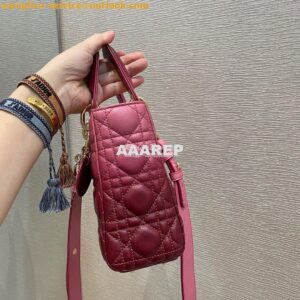 Replica Dior Lady Dior My ABCdior Bag Strawberry Gradient Cannage Lamb 2