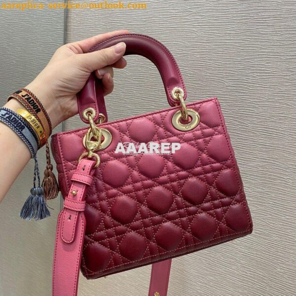 Replica Dior Lady Dior My ABCdior Bag Strawberry Gradient Cannage Lamb 5