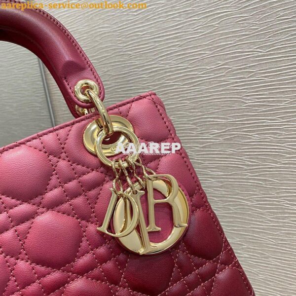 Replica Dior Lady Dior My ABCdior Bag Strawberry Gradient Cannage Lamb 6