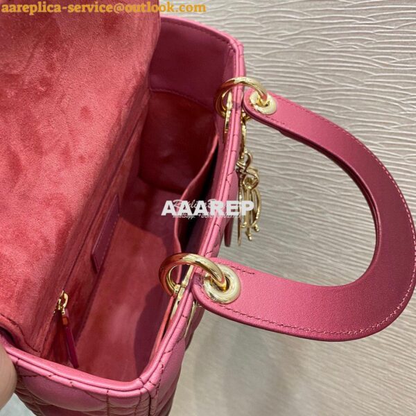 Replica Dior Lady Dior My ABCdior Bag Strawberry Gradient Cannage Lamb 9