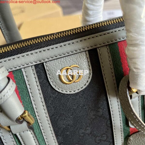 Replica Gucci 715772 Small canvas top handle bag Gray and Black 7