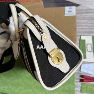 Replica Gucci 715772 Small canvas top handle bag White and Black 2