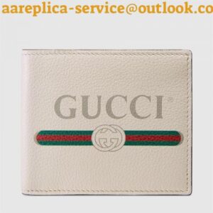 Replica Gucci White Print Leather Bi-fold Wallet