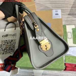 Replica Gucci 715772 Small top handle bag with Double G Gray 2