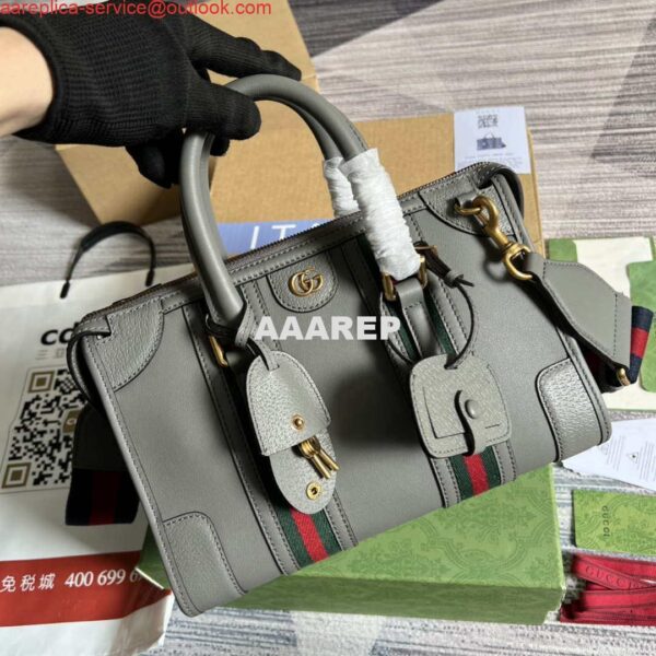 Replica Gucci 715772 Small top handle bag with Double G Gray 5