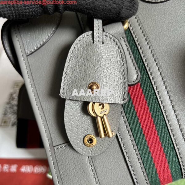 Replica Gucci 715772 Small top handle bag with Double G Gray 8