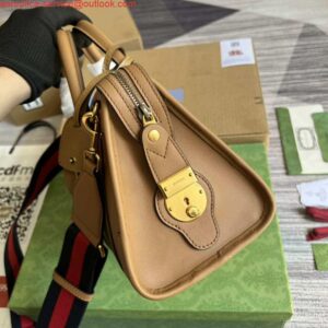 Replica Gucci 715772 Small top handle bag with Double G Light Brown