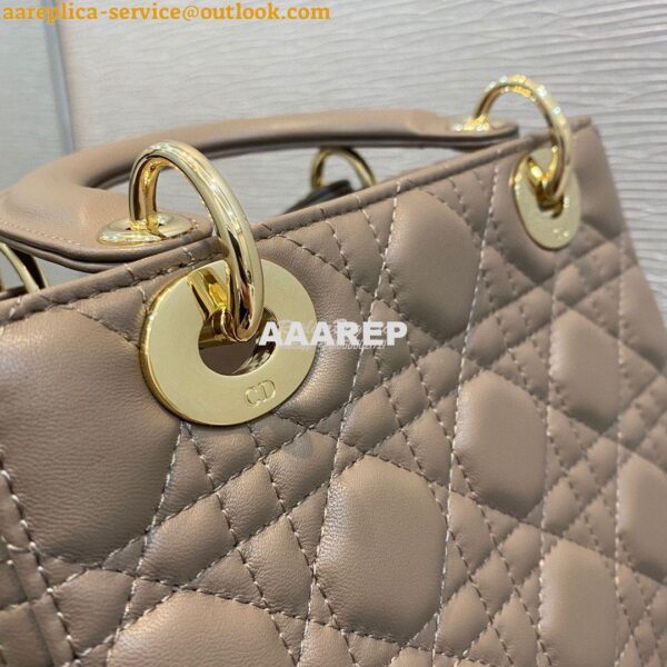 Replica Dior Lady Dior My ABCdior Lambskin Bag with Tonal Enamel Charm 8