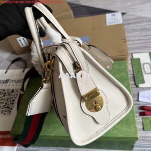 Replica Gucci 715772 Small top handle bag with Double G White 2