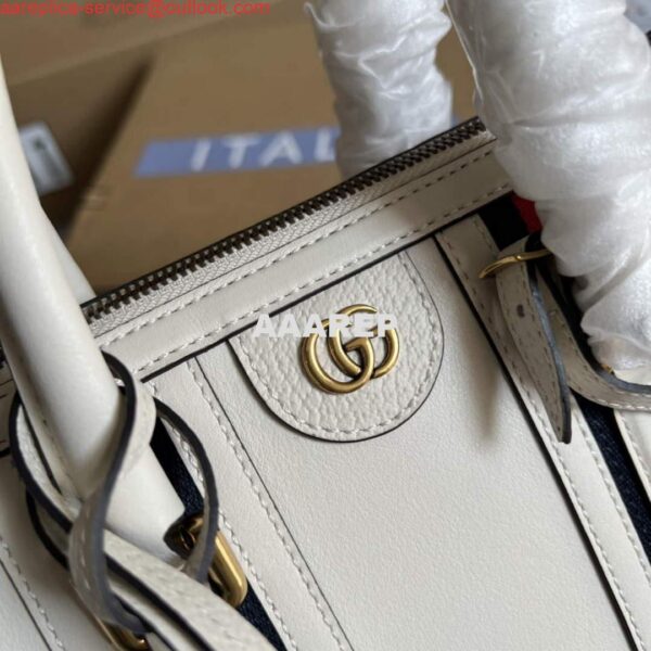 Replica Gucci 715772 Small top handle bag with Double G White 6